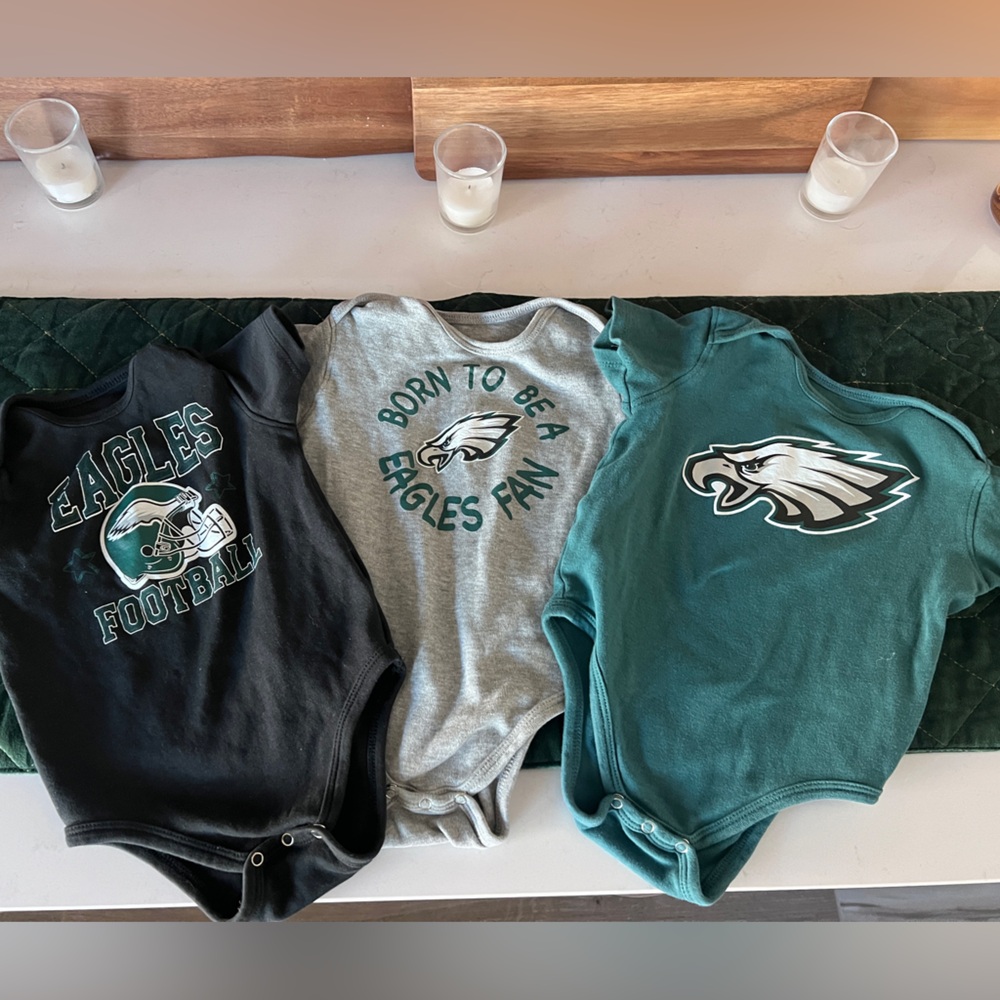 Set of Philadelphia Eagles Bodysuits